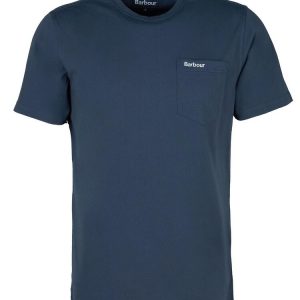 Barbour t-shirt à poche Langdon bleu pour homme face