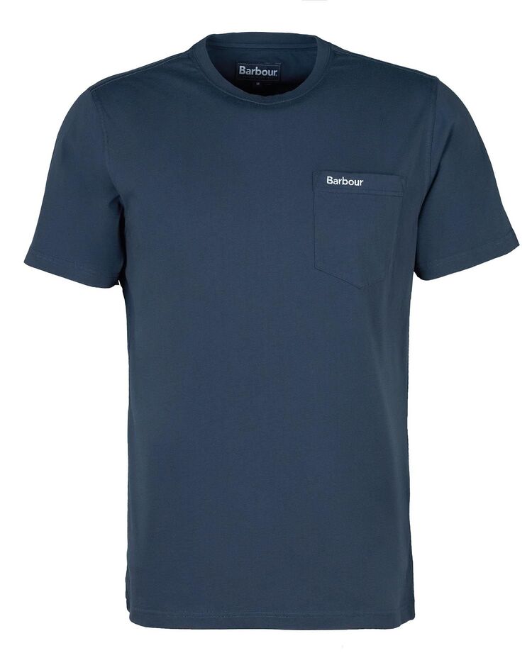 Barbour t-shirt à poche Langdon bleu pour homme face