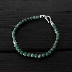 Orner bracelet perle vert crochet pour homme dos