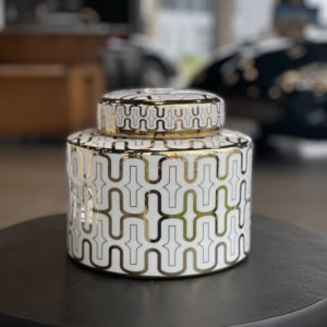 Pot céramique blanc & gold "Bubble"