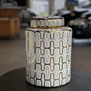 Pot céramique blanc & gold "Bubble"