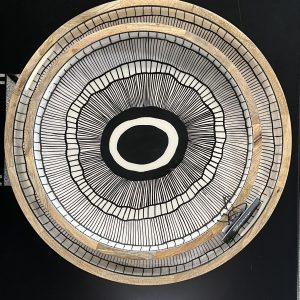 Plateaux rond en bois naturel - set 2